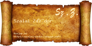 Szalai Zádor névjegykártya